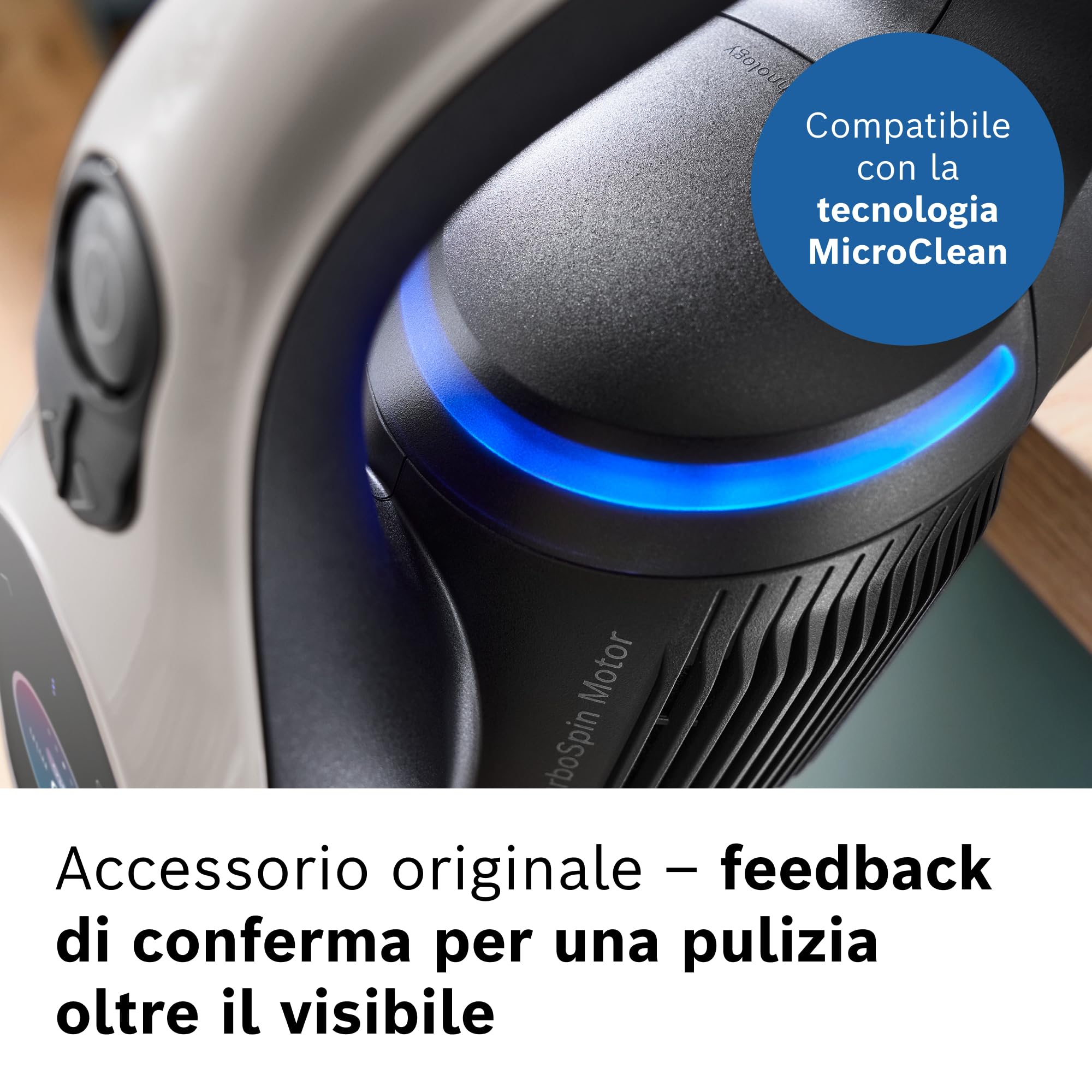 Bosch BHZUNGHF Spazzola con setole morbide e Luci LED per Pavimenti Duri, Adatta per Unlimited 10 e 9, Pulizia Delicata di Pavimenti Duri Sensibili, Nero