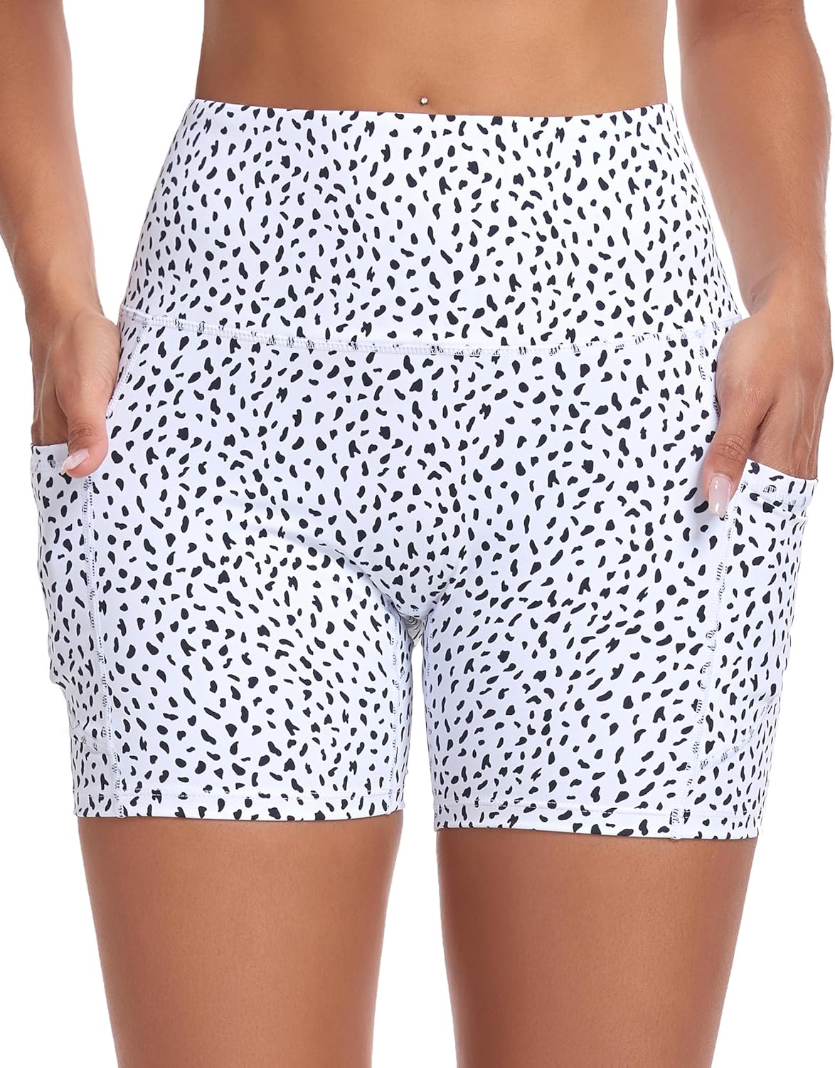 Womens High Waisted Biker Shorts with Pockets for Athletic Yoga Gym Running Workout Summer - Image 2