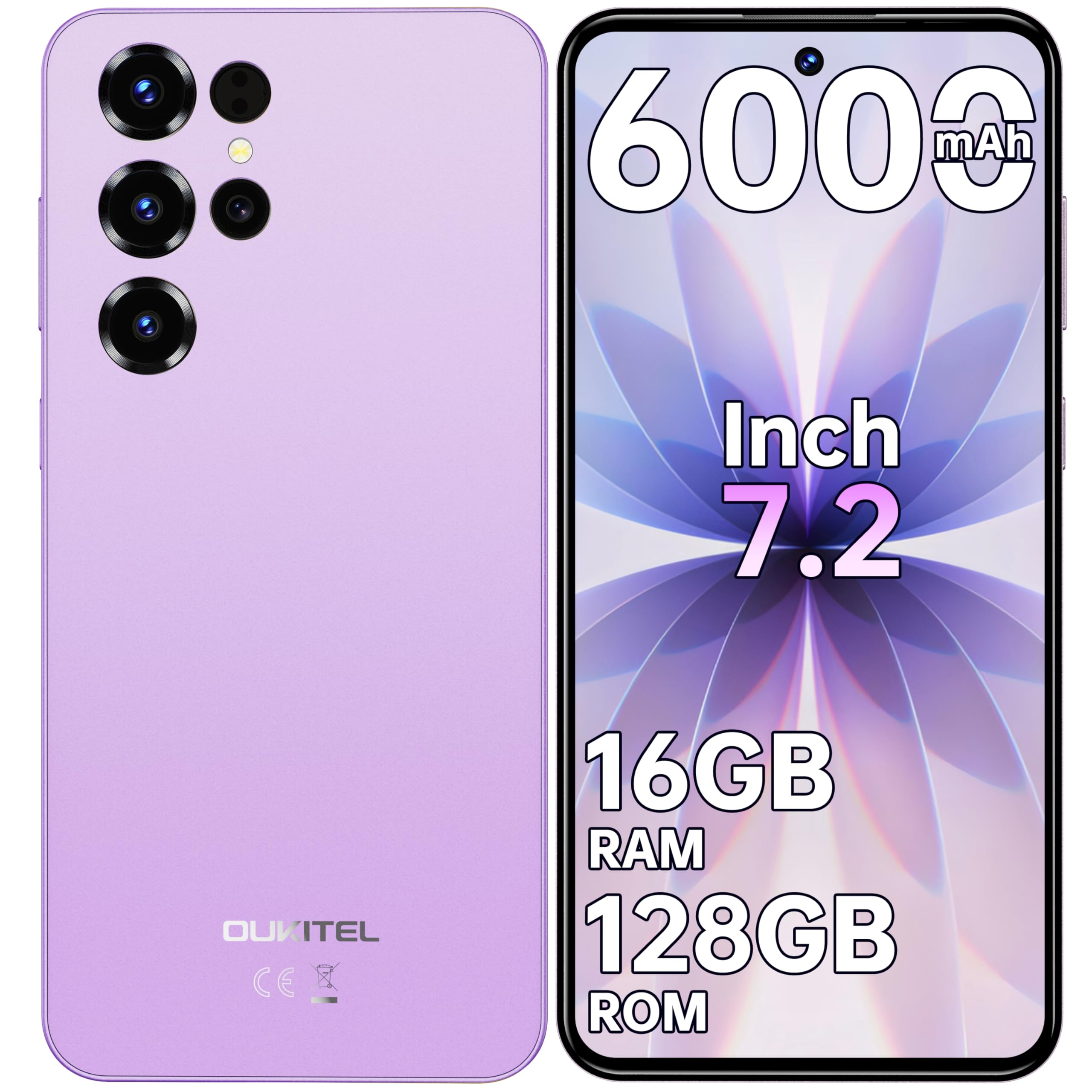 OUKITEL C68 Simフリー スマホ 本体 6000mAh パープル Amazon | OUKITEL C68 Simフリー スマホ 本体 6000mAh 大容量