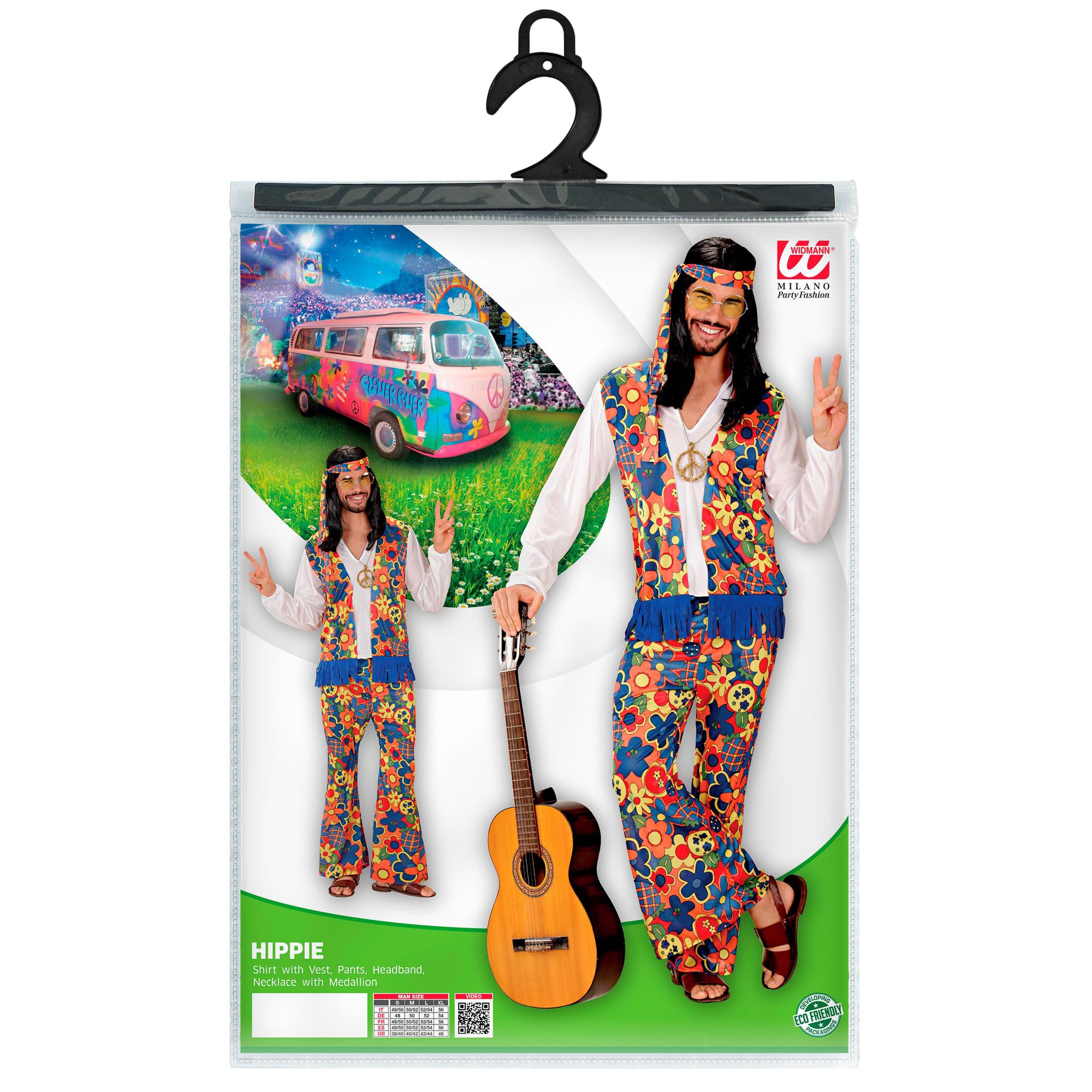 W WIDMANN MILANO Party Fashion Psychedelic Hippie Man, Flower Power