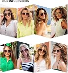 SOJOS Trendy Lunettes de soleil surdimensionnées en métal carré pour femmes Homme Retro Grand objectif plat UV Lunettes de soleil de protection SJ1146