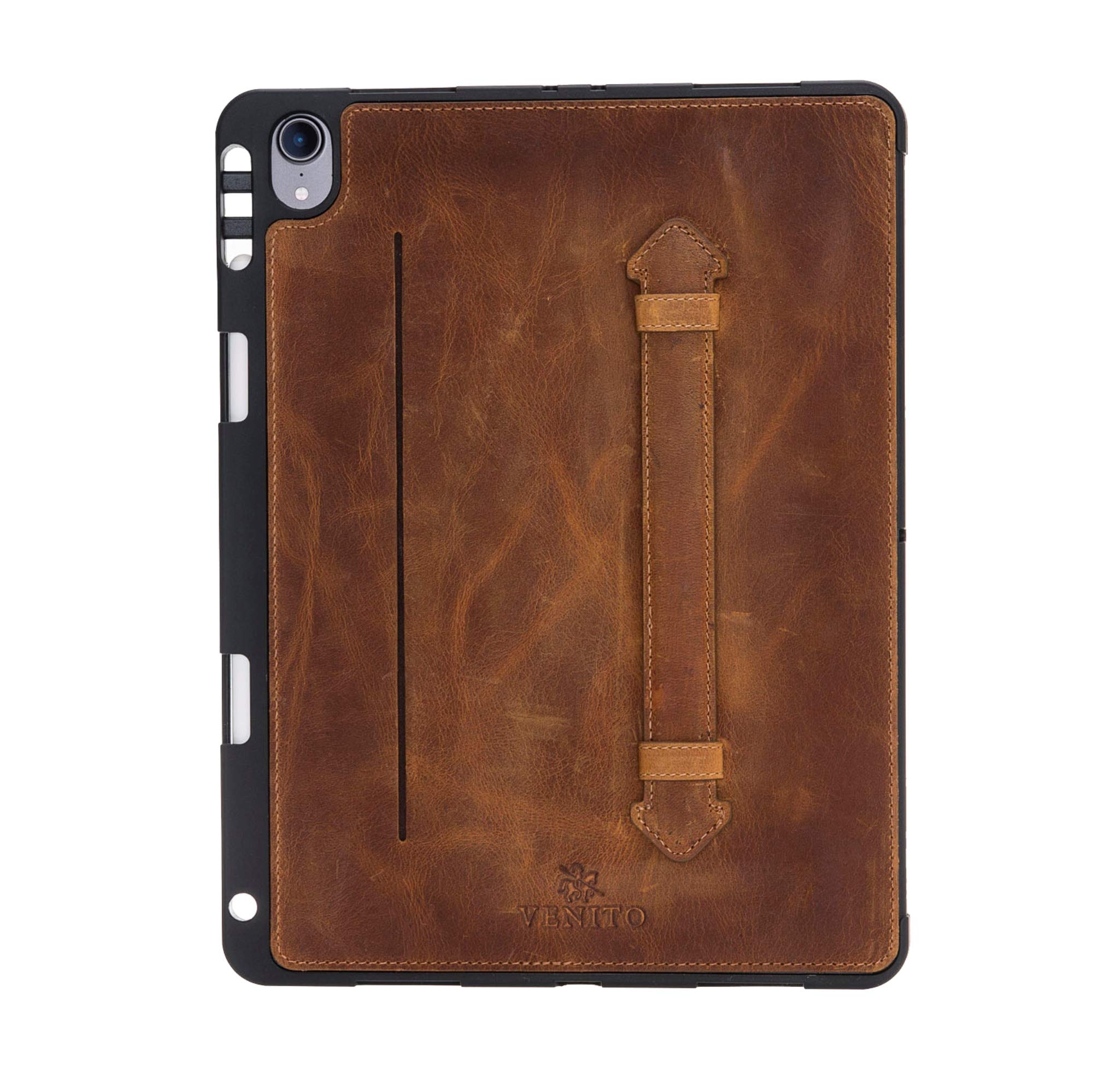 Venito Lecce Leather Wallet Case Compatible with iPad Pro 11, 2018 - Flex Handle Tablet Wallet - Ant