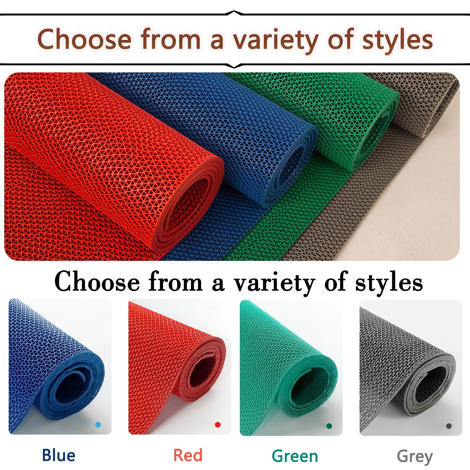 Rutschfeste Küchenmatte, PVC, rutschfeste Teppichunterlage für Zuhause, Büro und Autos, Mehrzweck-Teppich-Griffmatte, 0,9 m x 1 m