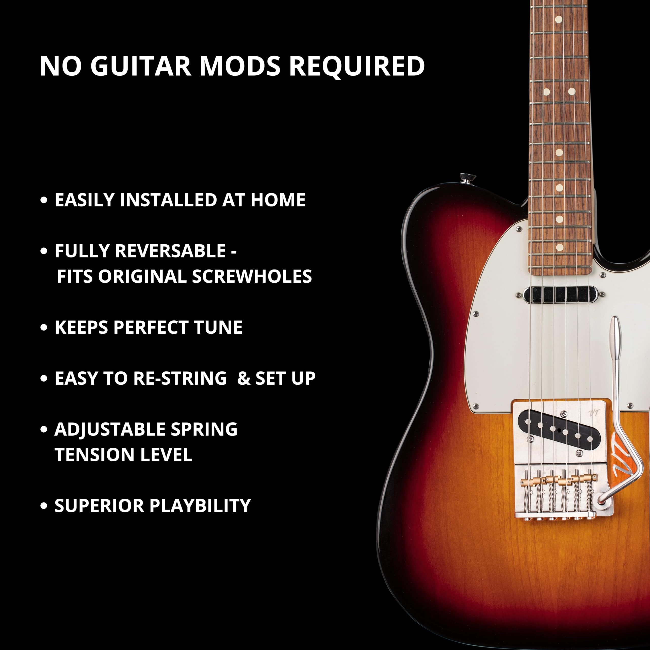 Vega-Trem VT2ND Teletrem Modern Telecaster Gitarren-Tremolo-Brücke Für Tele Ohne Modifikationen Einfache Installation mit Logo