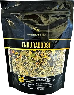Pure And Easy Tea, EnduraBoost, Endurance-Driven Energy Tea Blend, Caffeinated Whole-Leaf Formula with Performance Botanicals (100g)