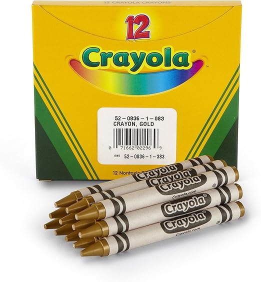 Crayola Crayons, Gold, Single Color Crayon Refill, 12 Count Bulk Crayons, School
