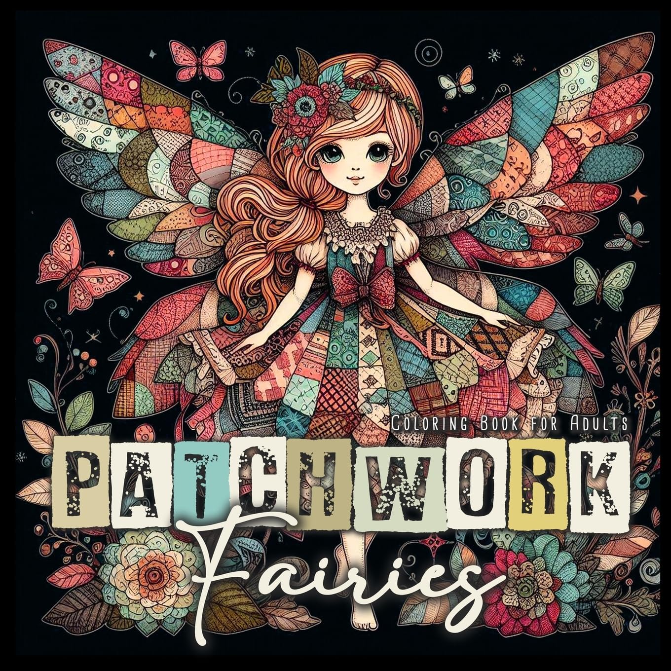 Patchwork Fairies Coloring Book for Adults: Patchwork Coloring Book for Adults Fairies Coloring Book Grayscale Fashion Patchwork Fairy Coloring Book: 8 (Patchwork Coloring Books)