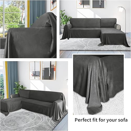 Miniatura 10 de Easy-Going Fundas de terciopelo para sofá modular de lujo para sala de estar, funda de sofá para sofá en forma de L, fundas de sofá de dos piezas