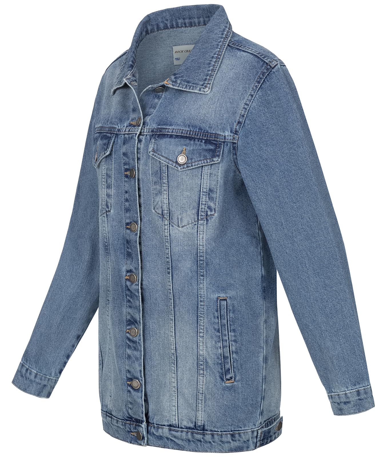 Rock Creek D-480 - Giacca in jeans da donna stile boyfriend