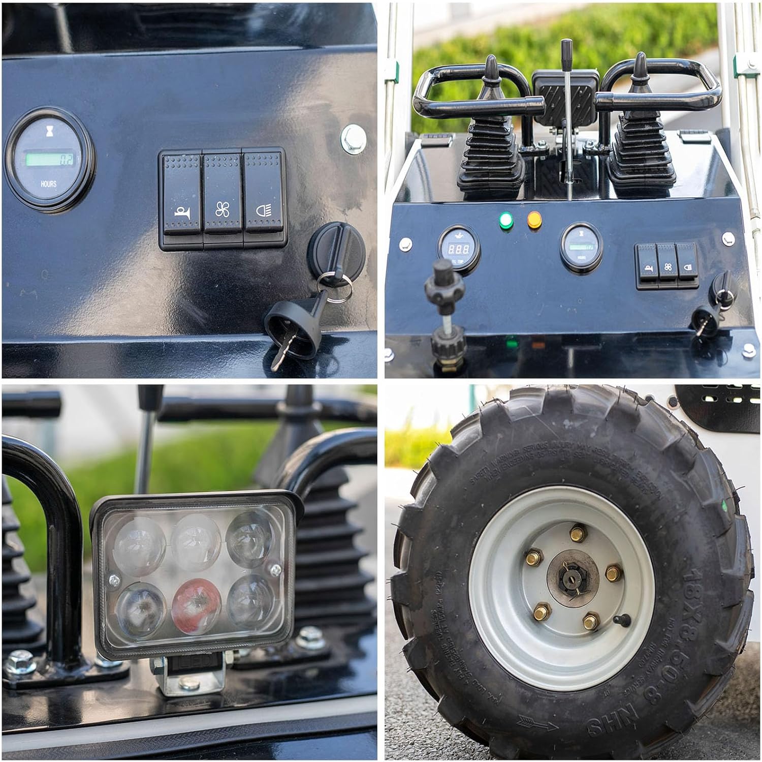 Wheeled Mini Skid Steer Loader with Special Tires and Deepen Bucket, Small Skid Steer Loader with Foldable Pedals, and Anti-Skid Engineering for Yard Work, Landscaping, Residential Areas