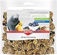 Kaytee Granola Bites with Superfoods & Flax for Conures, Cockatiels, Lovebirds, Parakeets & Parrots - 4.5 oz Nutritious Bird Treats