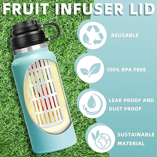 Miniatura 5 de Vmini Tapa infusora de frutas, compatible con botella de agua deportiva de boca ancha Hydro Flask, tapa de repuesto para boca ancha HydroFlask,