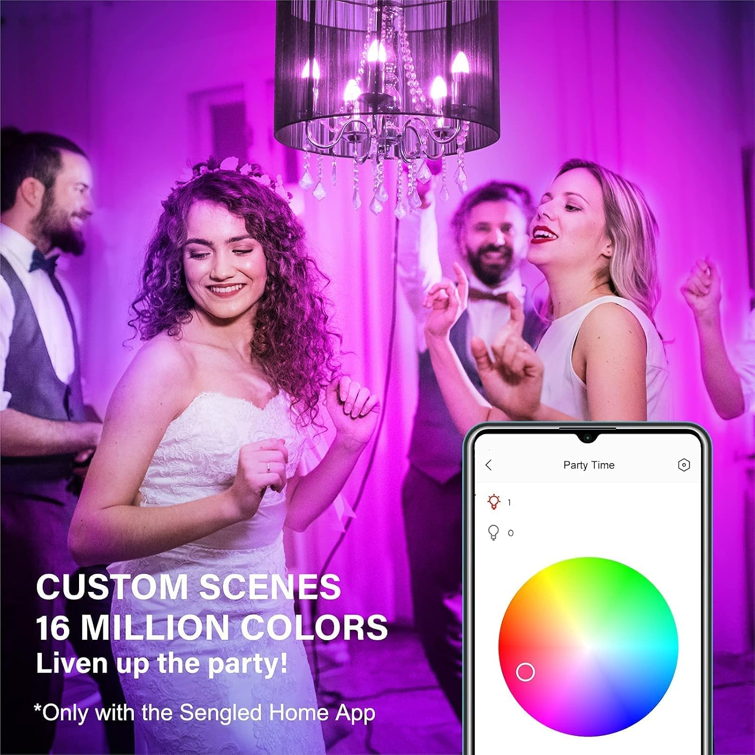 Sengled Smart Light Bulbs, Smart Candelabra LED Bulb, Smart Chandelier Light Bulbs, 5W (40W Equivalent) 450LM, E12 Smart Bulbs That Work with Alexa Google, Only 2.4GHz WiFi No Hub Required, 4 Pack