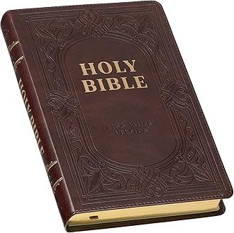 KJV Holy Bible, Standard Size Faux Leather Red Letter Edition Thumb Index & Ribbon Marker, King James Version, Dark Brown (KJV Deluxe Gift Editions)