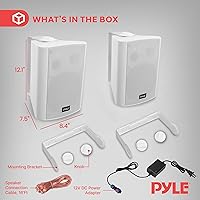 Vista 7 de Pyle Sistema de altavoces impermeables de montaje en pared de 6.5 pulgadas para sistema de sonido envolvente Bluetooth inalámbrico en interiores