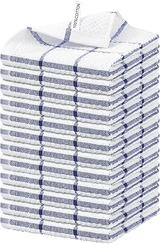 Nialnant Trapos de limpieza de cocina de rizo de algodón 100%, paños suaves y absorbentes para lavar platos, toallas de cocina de secado rápido, 12