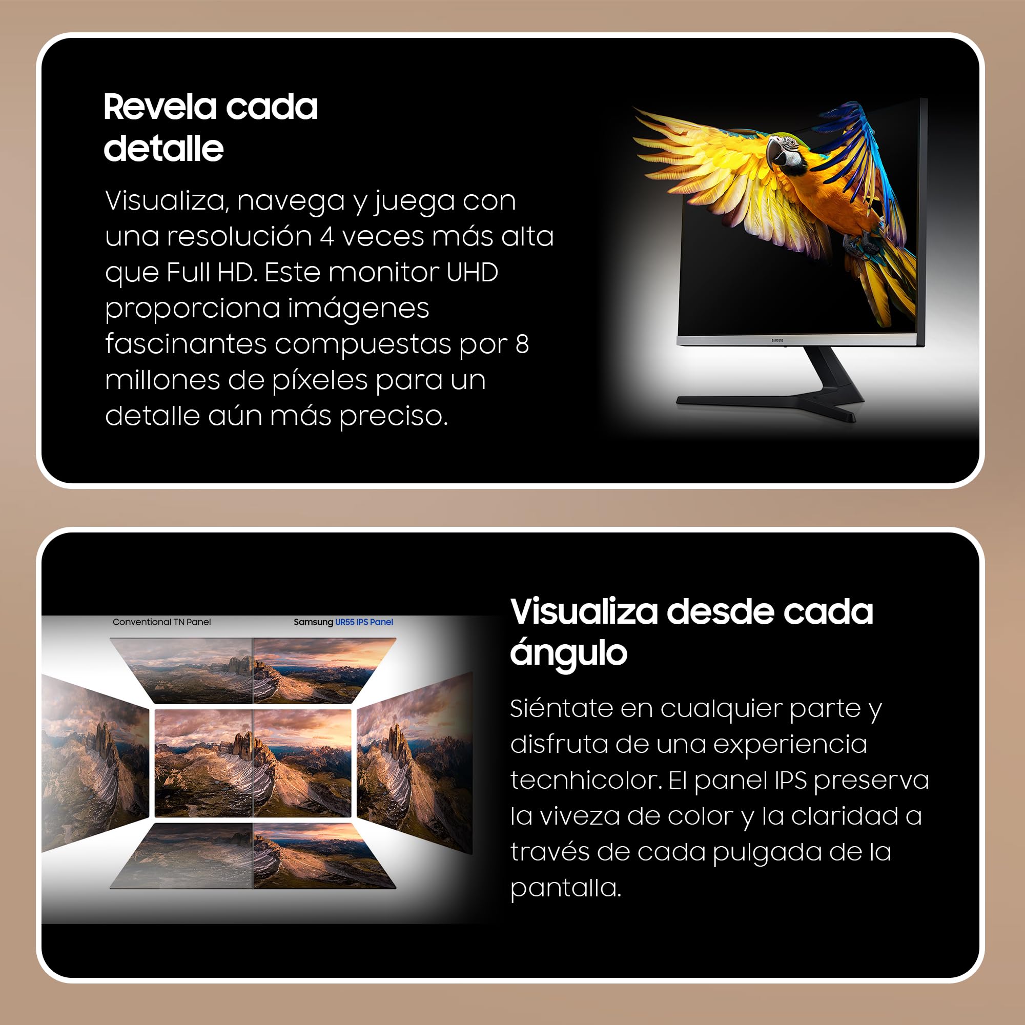 Samsung Monitor HRM UR55 (U28R552), Flat, 28", 3840x2160 (UHD 4K), HDR10, IPS, 60 Hz, 4 ms, FreeSync, HDMI, Display Port, Ingresso Audio, PIP e PBP, Eye Saver Mode, Flicker Free