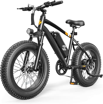 F10 Electric Bike for Adults, 48V 499Wh Removable Battery with Peak 1200W Brushless Motor Ebike, 20X4.0 Fat Tire Electric Mountain Bike, Step-Over E-MTB Electric Bicycle with 7-Speed