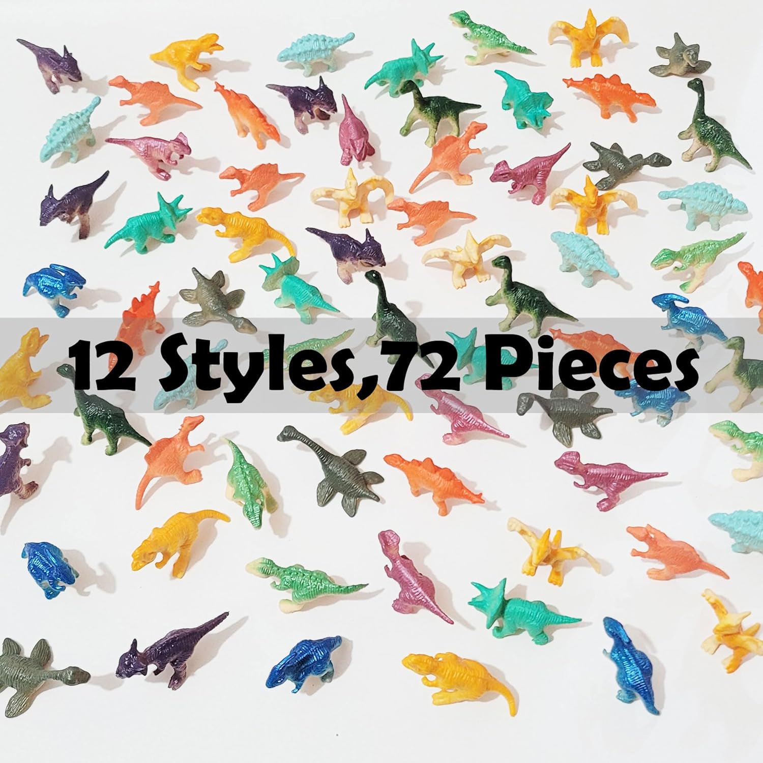 Mini Dinosaur Toys for Kids, 72 PCS Educational Dinosaur Figures Set for Counting, Sorting, STEM Activities, Easter Eggs Filler with Storage Box