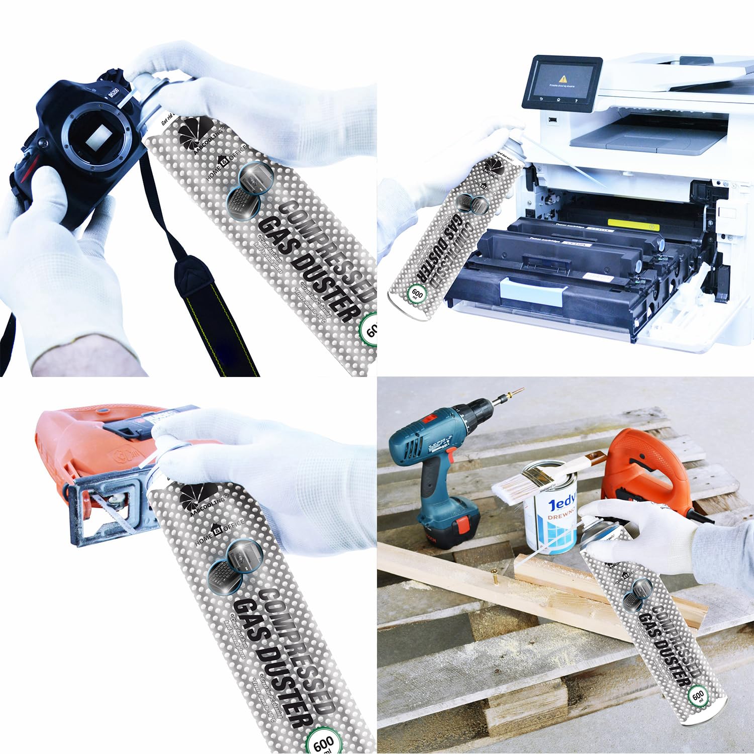 AABCOOLING Computer Vacuum Cleaner 24x 600ml Computer Staubsauger K3, Druckgasreiniger, Luftdruck, PC Duster, Pressluft, Bürogeräte, Schreibtisch Reinigung, Air Duster