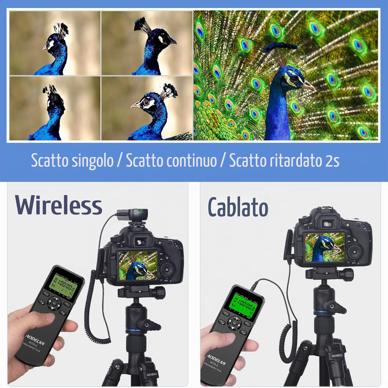 Timer, scatto remoto per Sony Alpha 7 iv, Alpha 7 iii, HX99, HX90, RX100M4, WX500 ecc. – Il telecomando consente l'attivazione remota e l'esposizione a intervallo