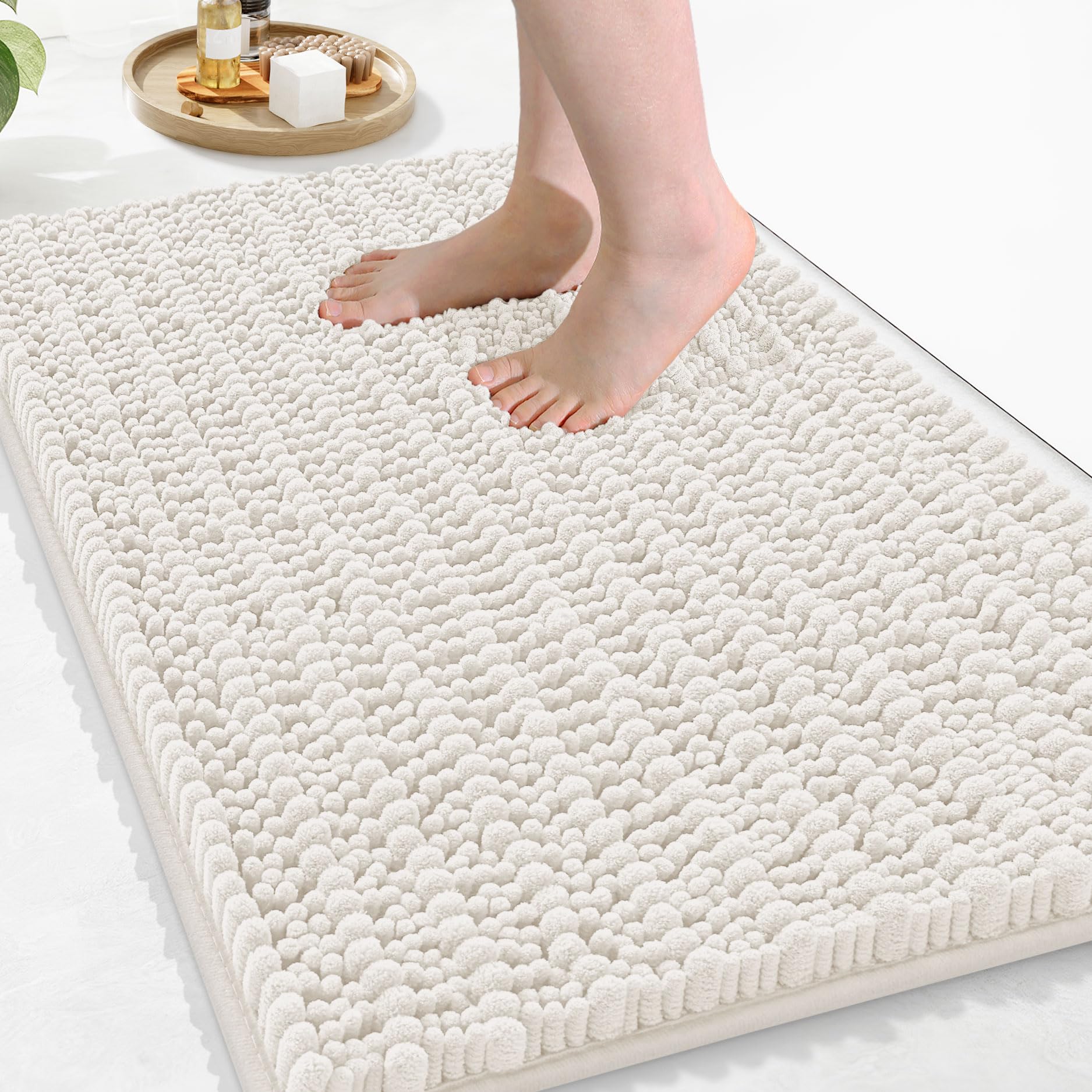 Arotive Luxury Chenille Bathroom Rug Mat, Extra Soft Thick Absorbent Shaggy Bath Rugs, Non-Slip Machine Wash Dry, Plush Bath Mats for Bathroom, Shower