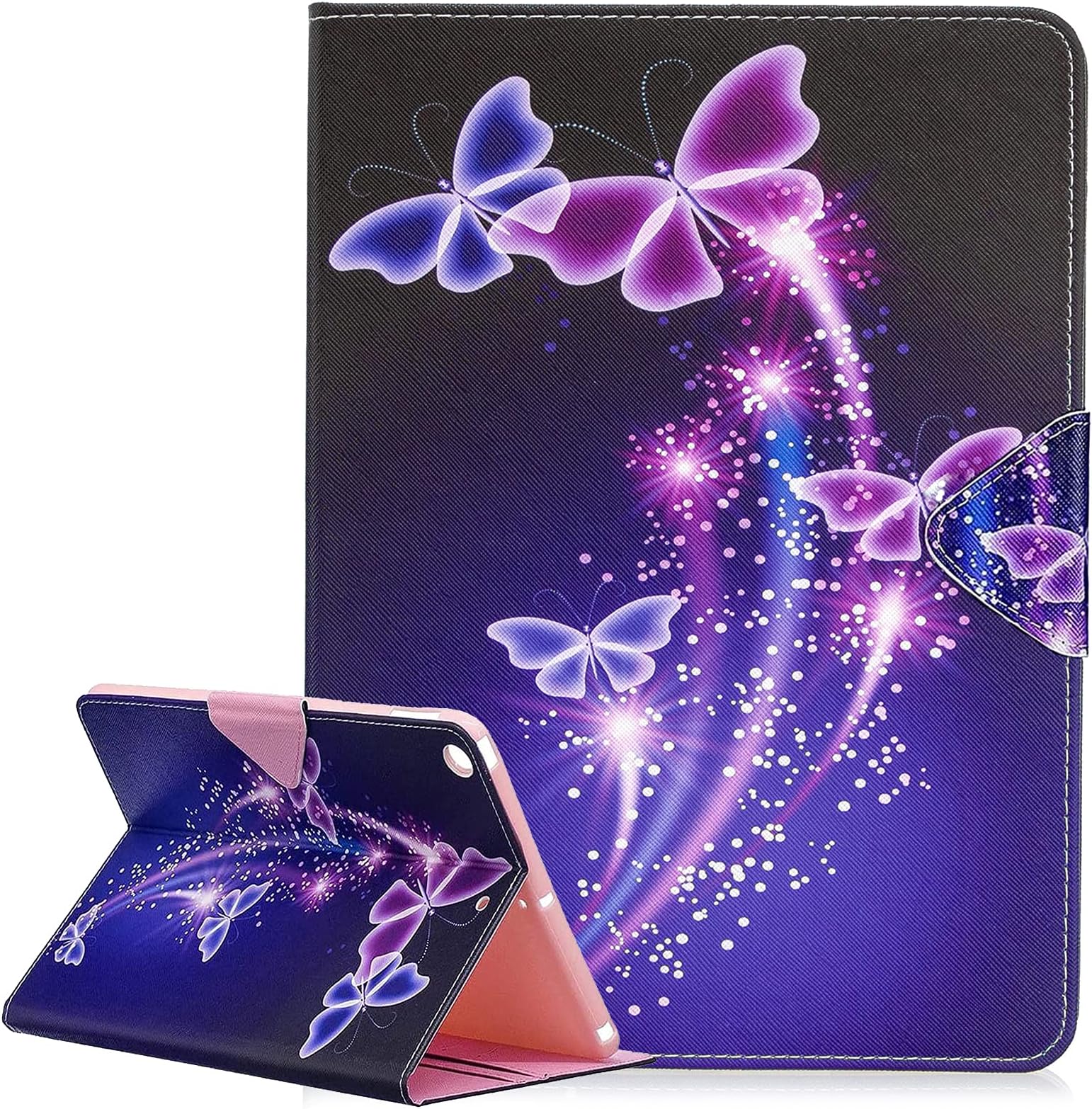 for iPad 9.7 Inch 2018/2017 Case, PU Leather Flip Slim Stand Protective Cover for Apple iPad 9.7 Inch 2018/2017, Purple Butterfly