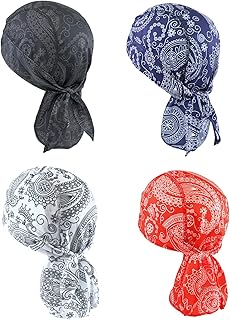 Cooling Helmet Liner - Do Rag Skull Cap for Men - Head Scarf, Bandana, Head Wrap, Beanie for Motorcycle, Cycling, Sports