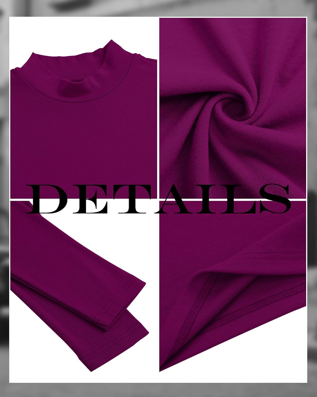 Neer 4 Pack Women's Mock Turtleneck Shirts Long Sleeve Pullover Tops Stretch Cotton Basic Layering Loose Fit Undershirt Tee - Image 5