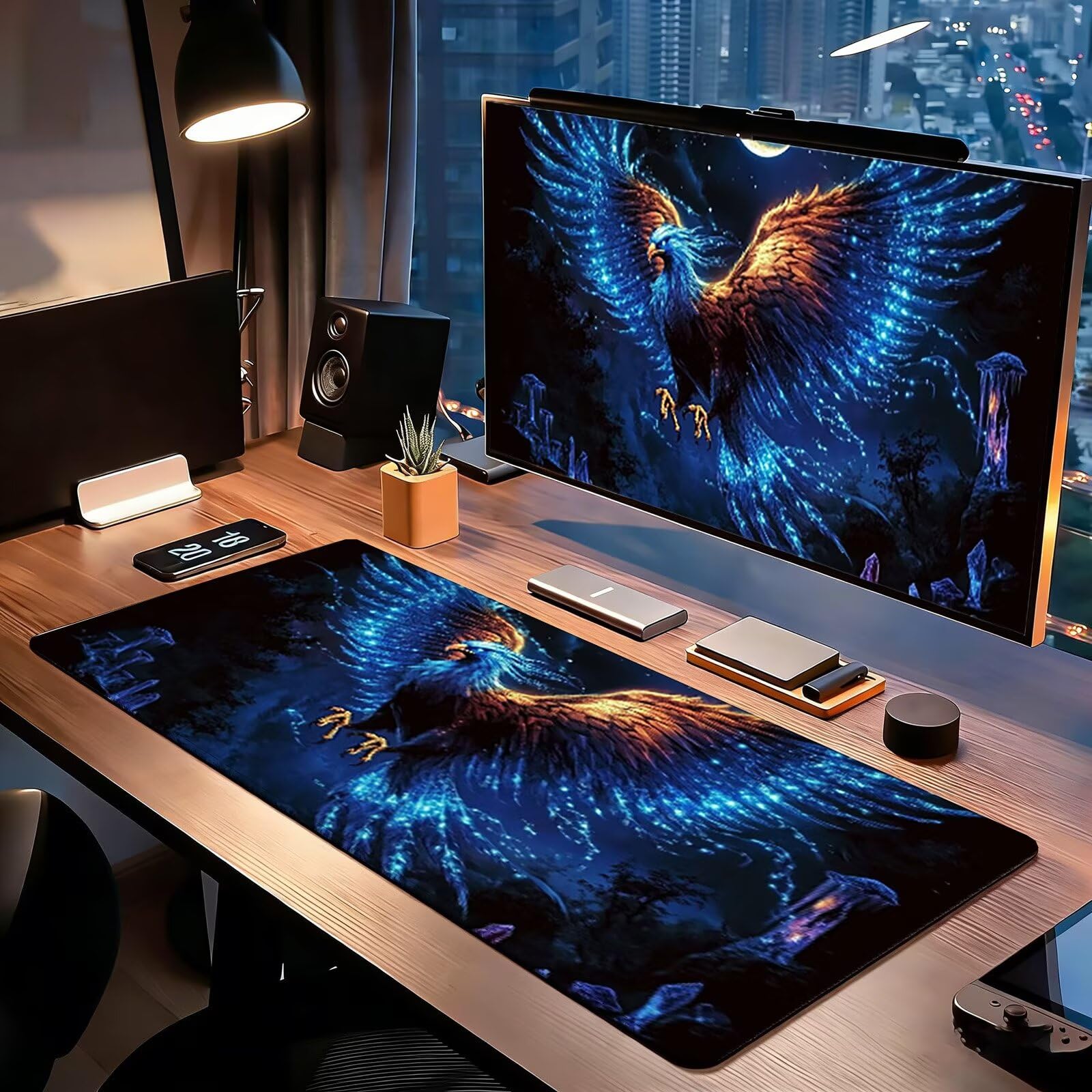 Tappetino Mouse Gaming, 1200x600mm Tappetino Mouse XXL nero 0c0-307 | Mouse Pad Grande, Ottimizzato per i Sensori da Gioco, Migliora Precisione e Velocità, per Mac e PC, Animali (2)