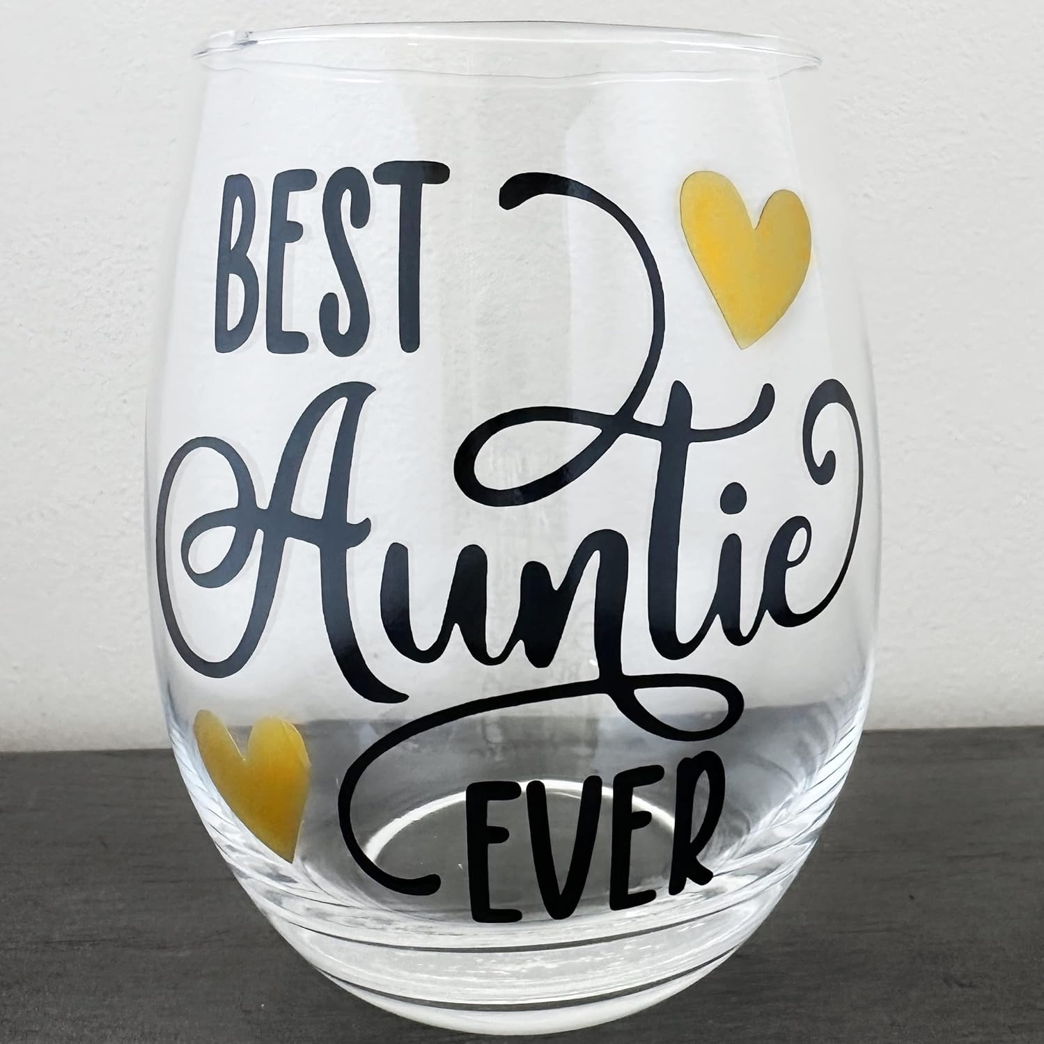 Sip & Celebrate Best Auntie Ever - Cute Christmas Gift for Aunt - Premium 21oz Stemless Wine Glass - Image 4