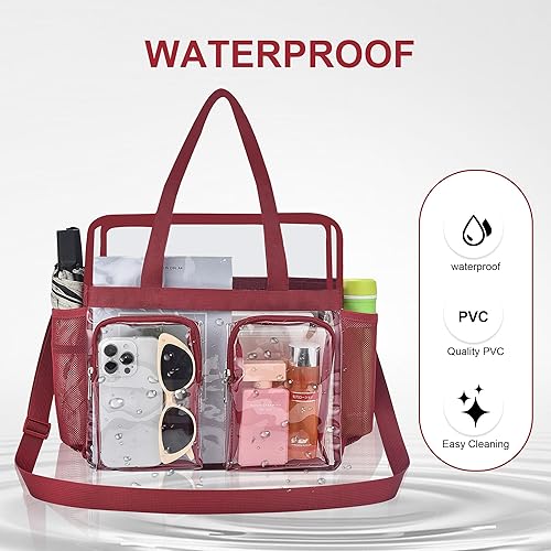 Vista 118 de Oraben Bolsa transparente transparente aprobada para estadios de 12 x 6 x 12 pulgadas, bolsa de estadio para trabajo, juegos deportivos, gimnasio