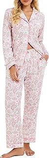 100% Cotton Pajamas for Women PJ Set Soft 2 Piece Ladies Button Knit Long Short Sleeve Sleepwear Loungewear XS-XXL