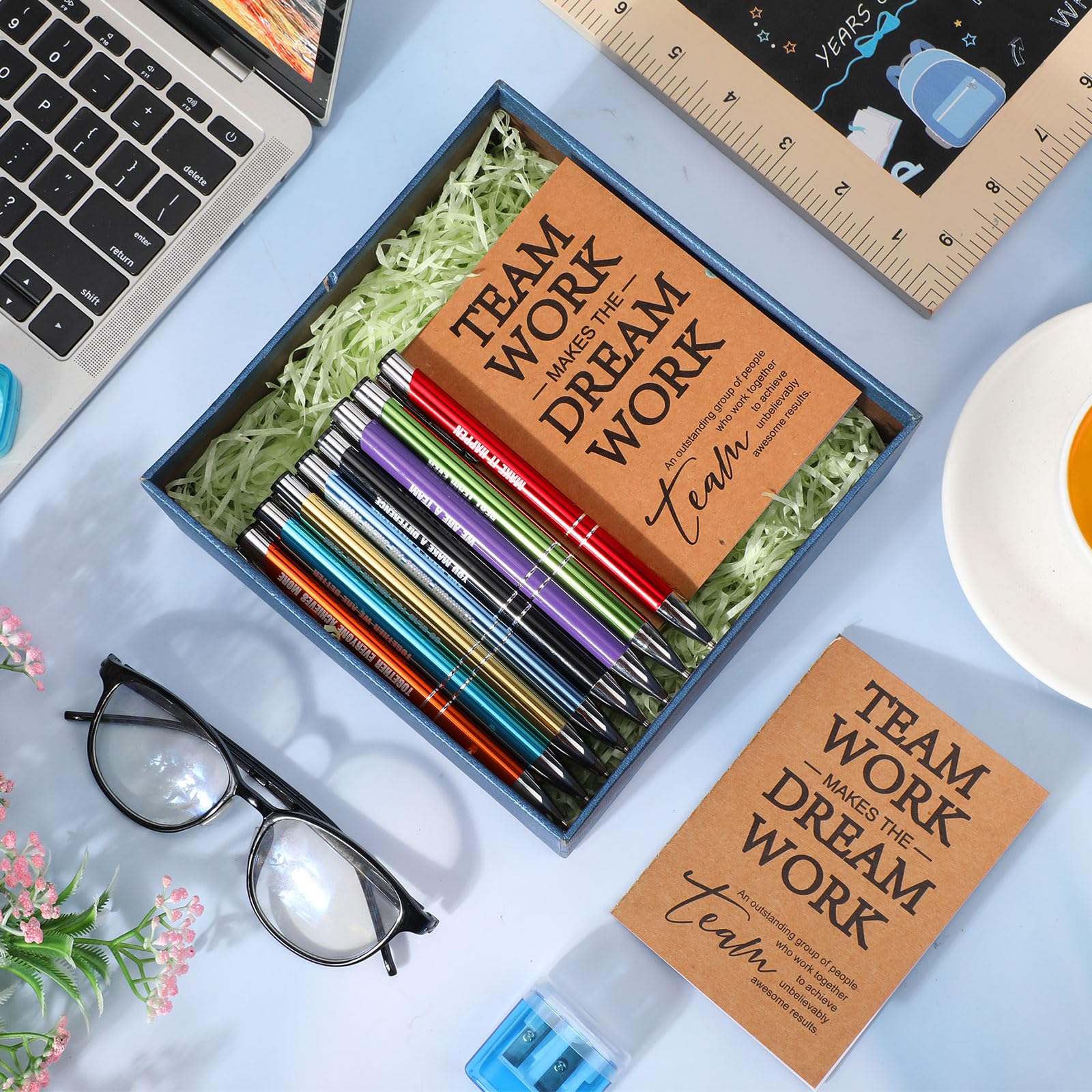 Sabary 100 Pcs Team Appreciation Gifts Team Notebooks for Employees Thank You Gifts Bulk Inspirational Spiral Notepads with Sticky Notes Pens for Office Coworkers Staff Team Volunteer Teachers Nurse