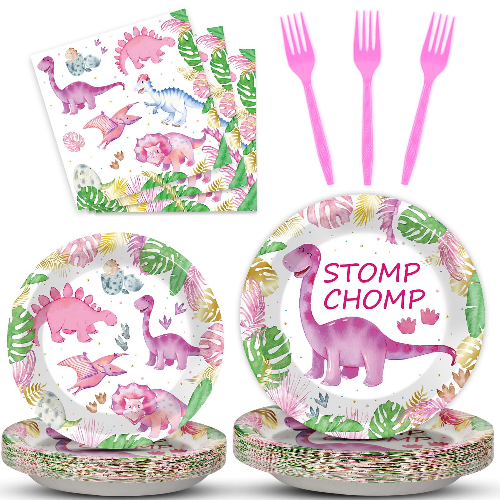 Dinosaur Birthday Party Supplies - 20 Plates & 20 Napkins Set For Kids Theme Party Decor - View #7