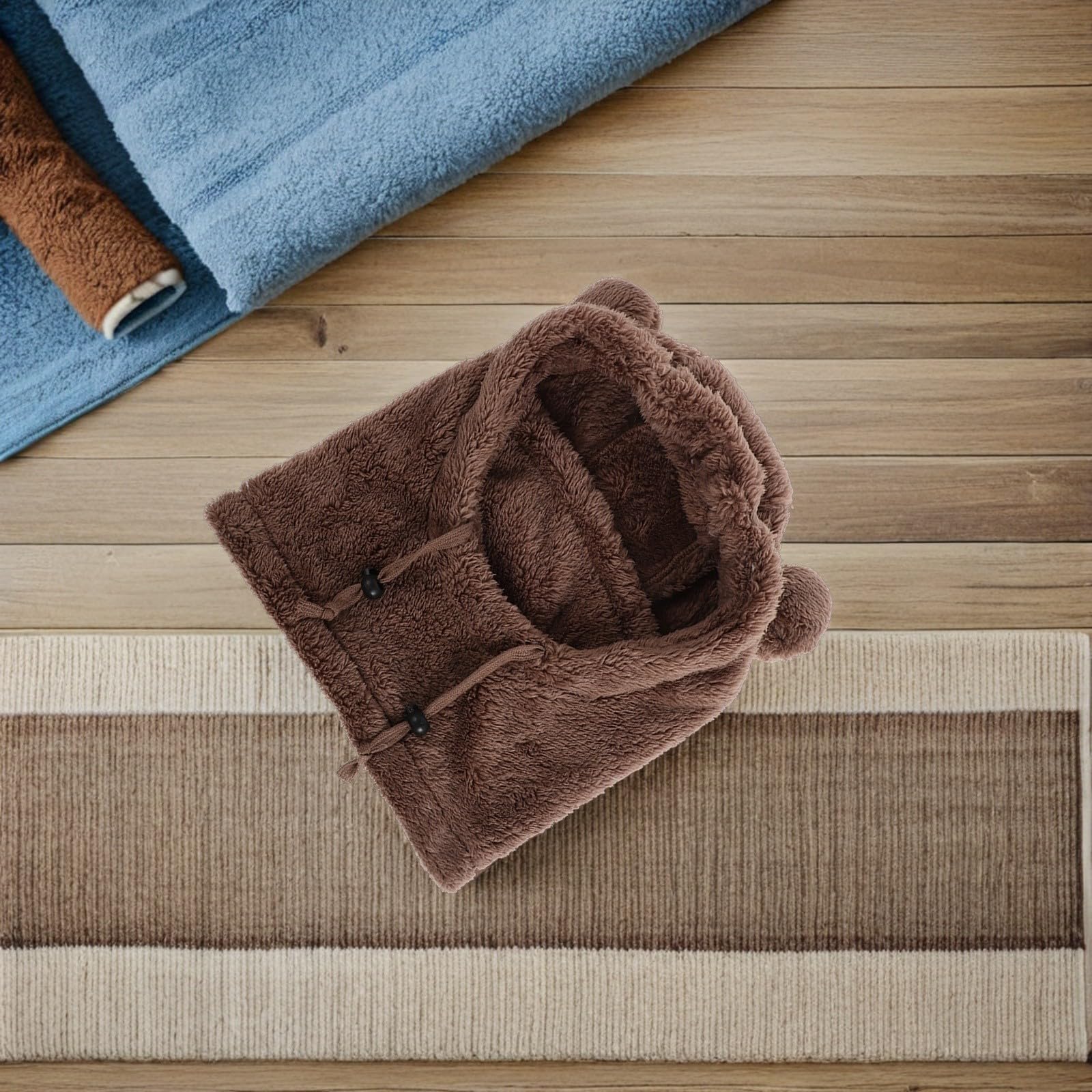 Toddmomy 5 Piezas Gorro para Niñas con Orejas, Abrigo Infantil Café