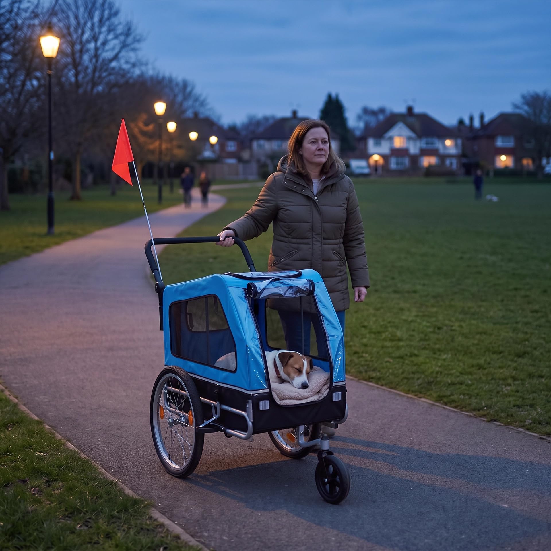 2 in 1 Hundebuggy & Hunde-Fahrradanhänger in Blau