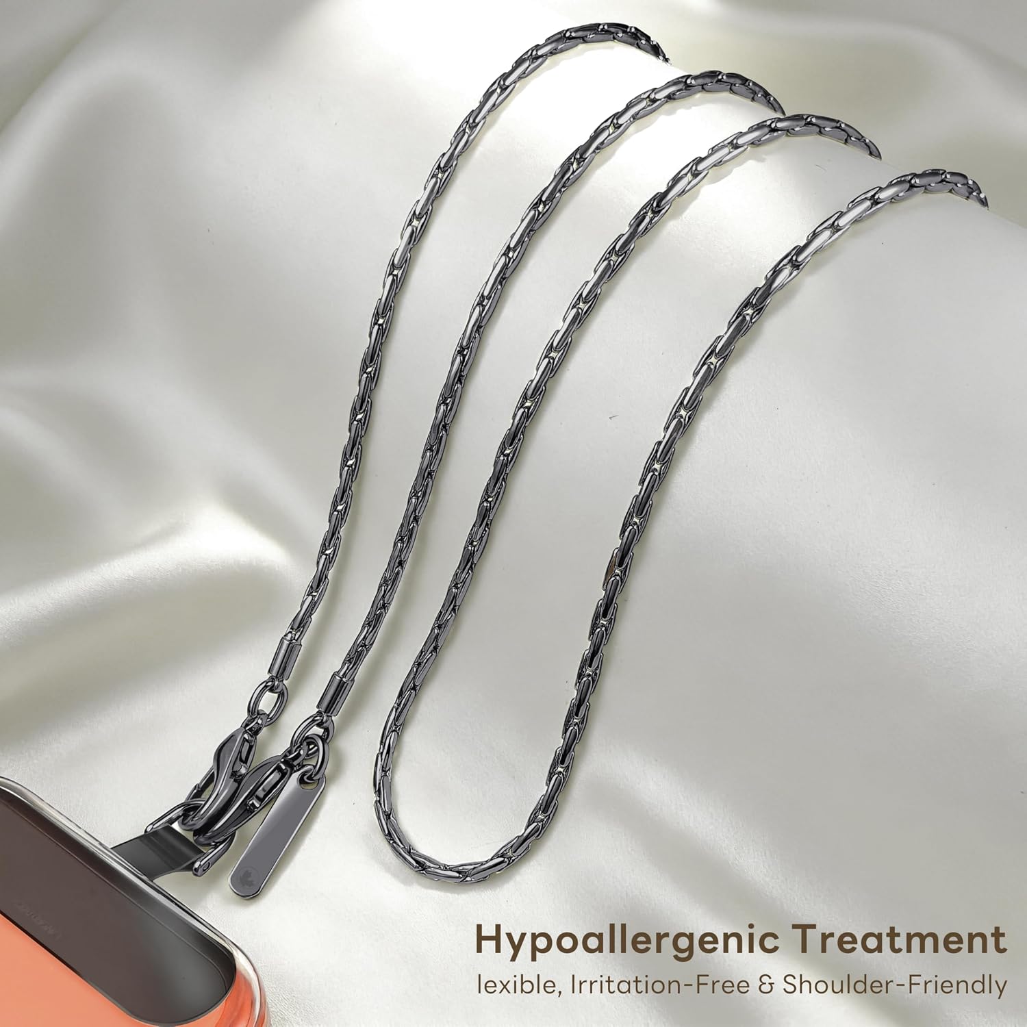 Phone Lanyard for Cellphone Case Crossbody Strap Detachable Phone Charms Strap Anti Theft Necklace Holder for iPhone For Women (black)