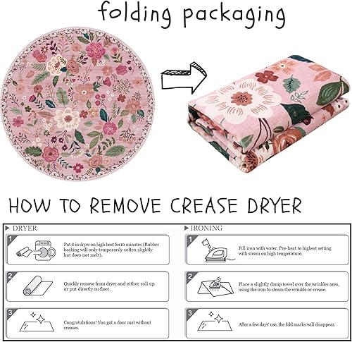 Miniatura 23 de Rugcomf Alfombra de pasillo para cocina, antideslizante, 2 x 6 pies, alfombras lavables con parte trasera de goma, alfombra floral suave para