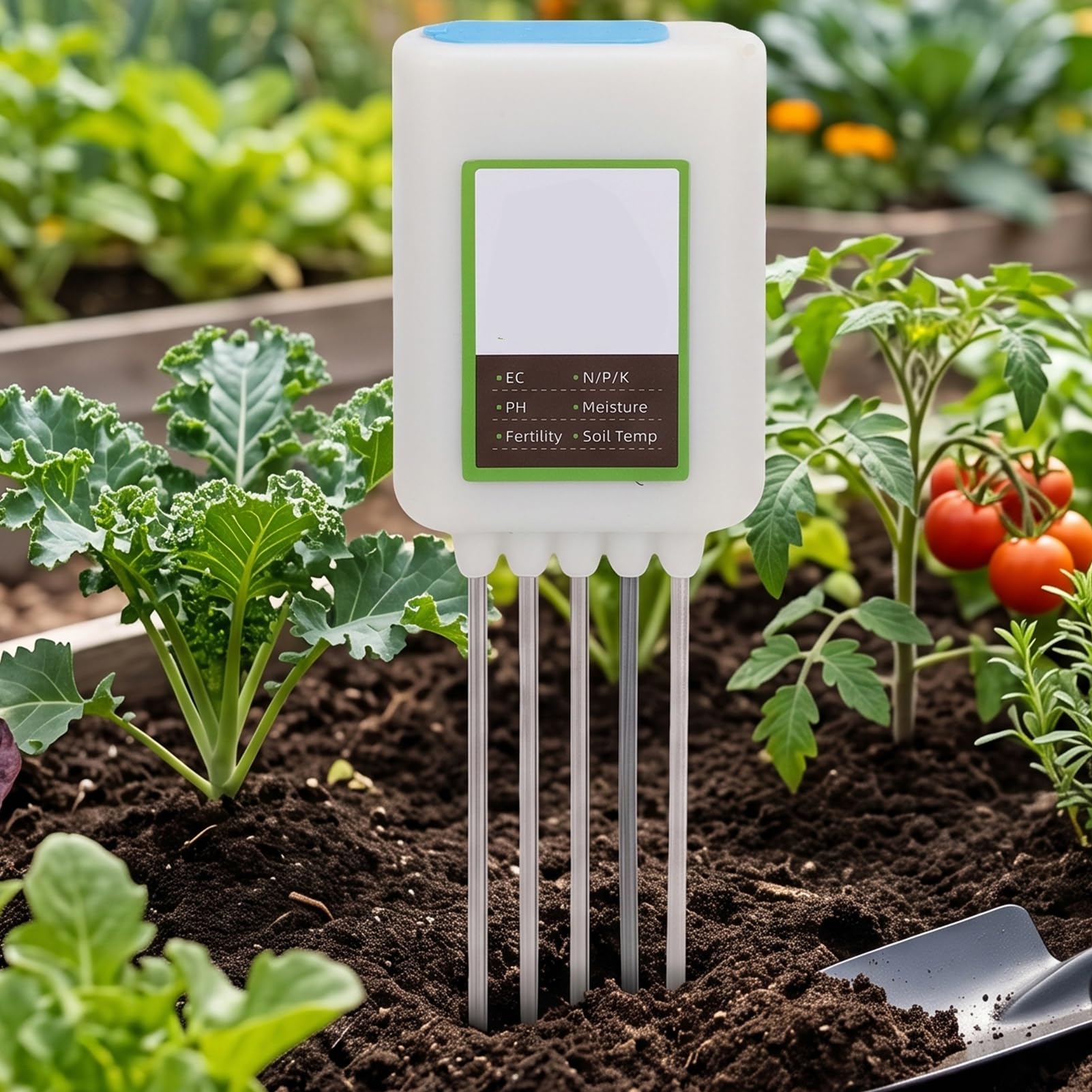 ZJchao Medidor de Suelo 8 en 1 con Bluetooth, Analizador de NPK PH EC Fertilidad Humedad Temperatura, Datos en Tiempo Real a la App del Smartphone para Jardinería Caña de Azúcar