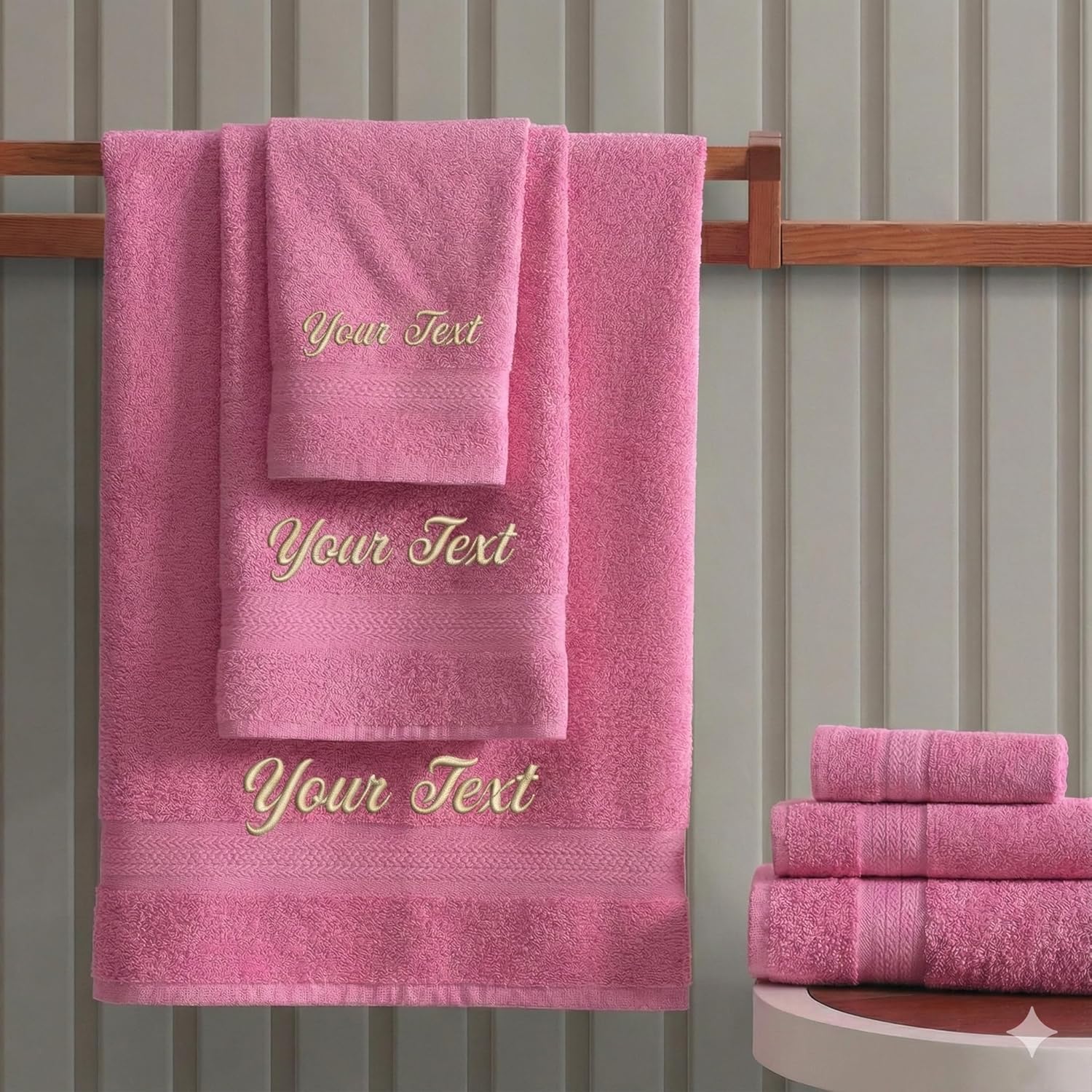 Hawmam Linen Personalized Towels - Customized Turkish Cotton Towel Set, Monogrammed Towels with Initial, Name & Embroidery, Idea for Weddings, Bridal Showers, Anniversaries, for Couples - Light Blue