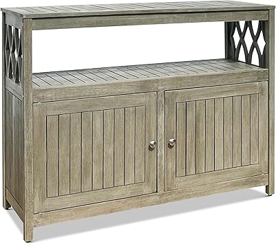 DTY Outdoor Living Longs Peak Eucalyptus Outdoor Sideboard Table, Driftwood Gray