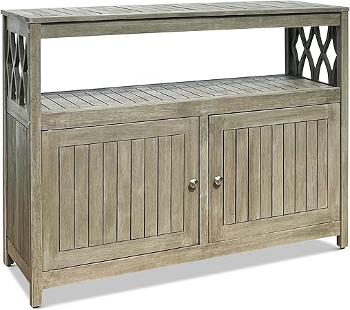 DTY Outdoor Living Longs Peak Eucalyptus Outdoor Sideboard Table, Driftwood Gray