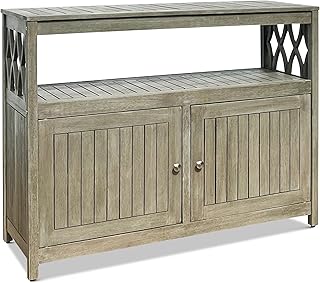 DTY Outdoor Living Longs Peak Eucalyptus Wood Sideboard Table, Outdoor Buffet Cabinet with Storage, Driftwood Gray Weather-Resistant Finish