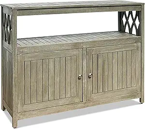 DTY Outdoor Living Longs Peak Eucalyptus Outdoor Sideboard Table, Driftwood Gray