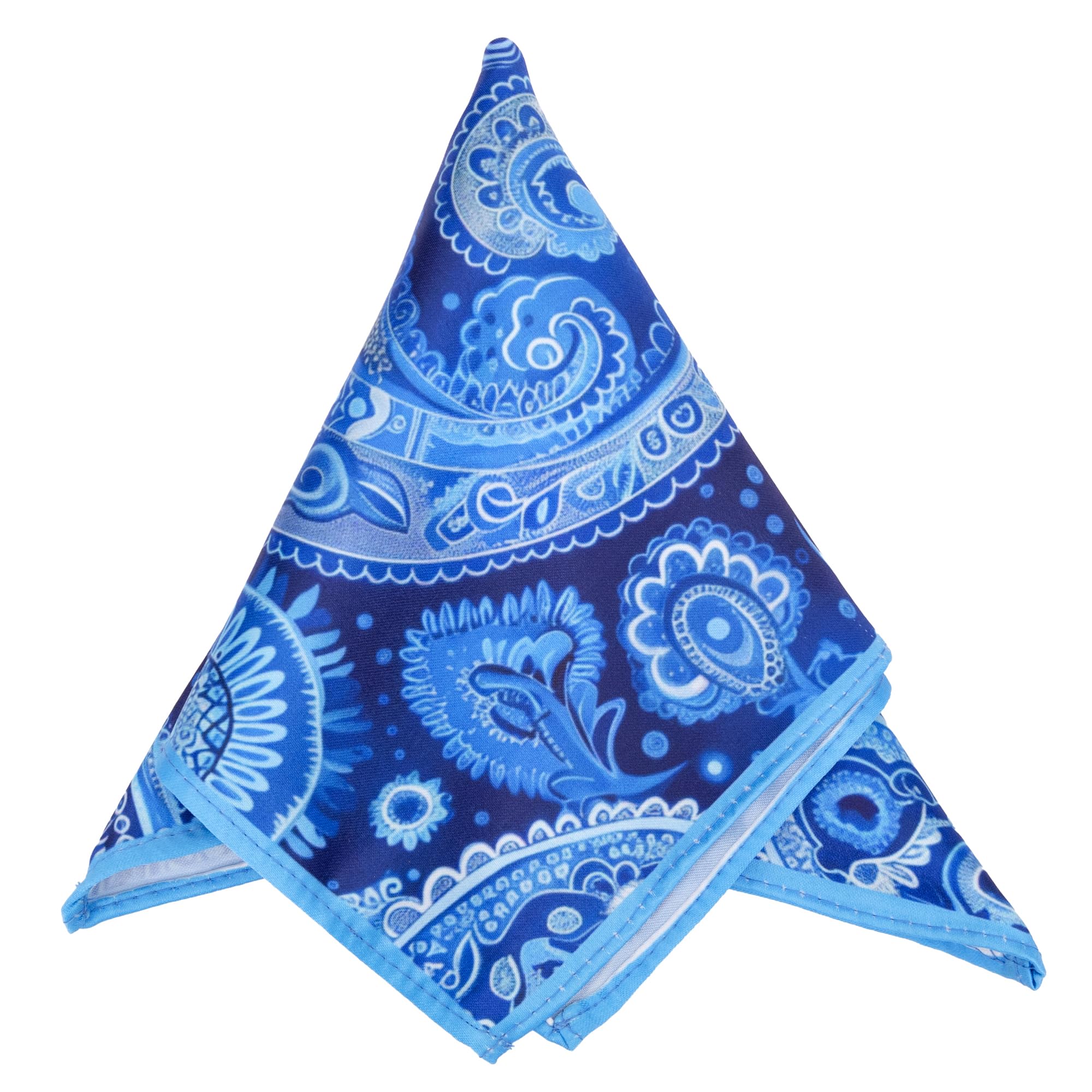 Men's Blue Paisley Pocket Square