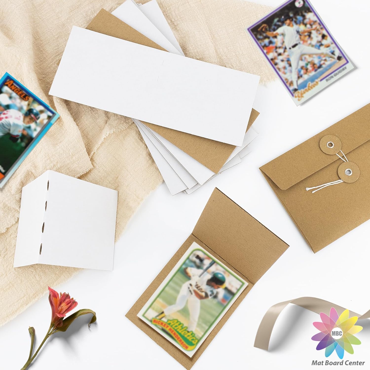 Mat Board Center, 50 Sets 4x6 Graded Card Shipping Protector, Corrugated Packaging Pad, Folding Cardboard Sleeves for Trading Card Folders Mail Shipping Stiffeners, Cardboard Divider