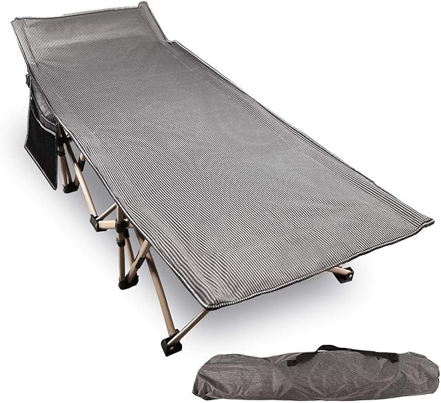 REDCAMP Folding Camping Beds for adults, 28" Extra Wide Heavy Duty Sturdy Camp Bed Portable, Stronge Thicker Tubes Sleeping Cot Outdoor Travel Office (grey-18108)