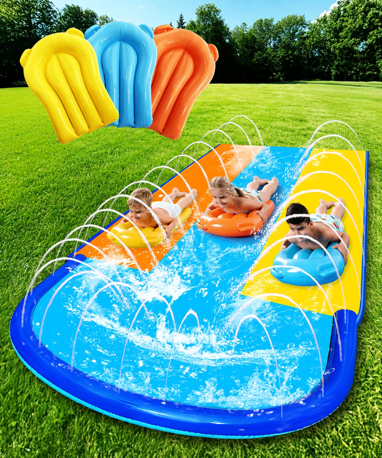 Photo 1 of DOPTOY Lawn Water Slip Splash Pad Slide for Home00000