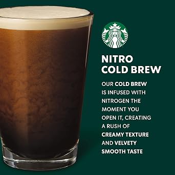 Starbucks Nitro Cold Brew, Vanilla Sweet Cream 9.6 fl oz Can 8 Pack Packaging May Vary